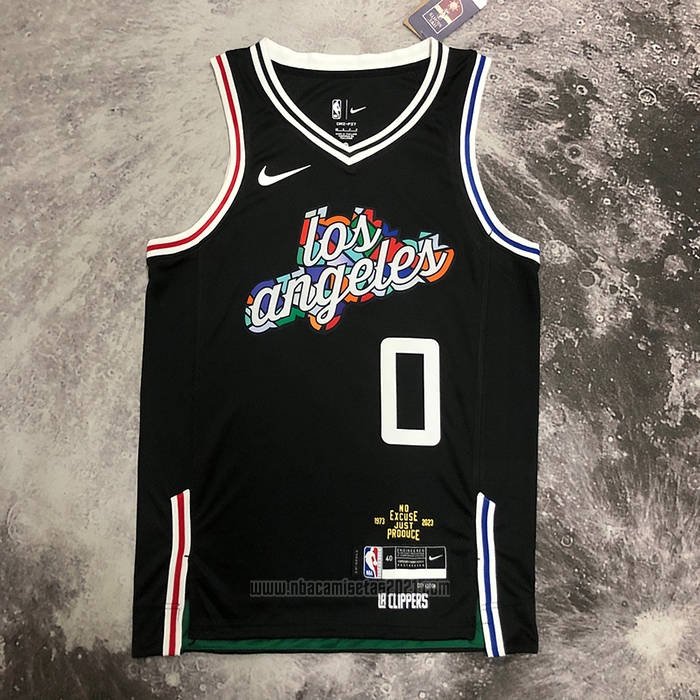 Camiseta Los Angeles Clippers Russell Westbrook #0 Ciudad 2022-23 Negro